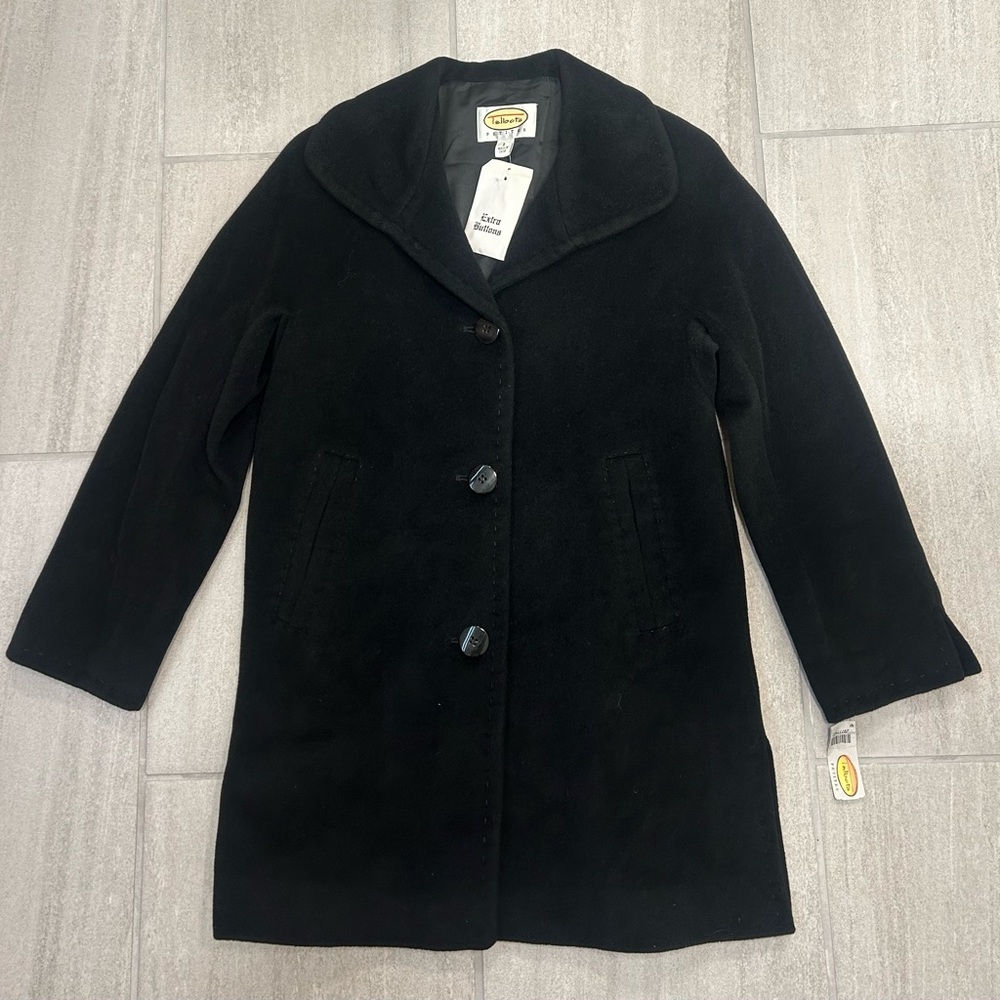 NEW Talbots Black Wool Angora Pea Coat for Women